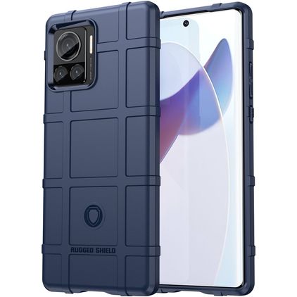 Mobigear Rugged Shield Motorola Edge 30 Ultra Hülle Flexibles TPU Backcover Stoßfest - Blau