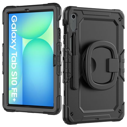 Mobilize Rotating Defender Samsung Galaxy Tab S10 FE Plus Hülle Kunststoff,Silikon Backcover + Schulterträger + Ständer - Schwarz
