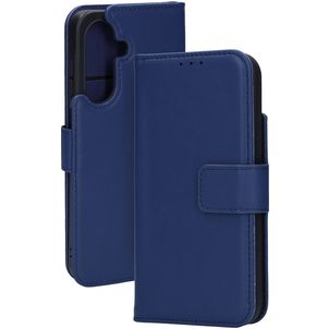 Mobiparts Samsung Galaxy A26 Hülle Echtes Leder Klapphülle Geldbörse - Blau