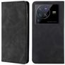 Mobigear Retro Slim Vivo X80 Pro Hülle Klapphülle Geldbörse - Schwarz