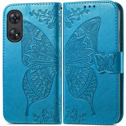 Mobigear Butterfly OPPO Reno 8T 4G Hülle Klapphülle Geldbörse - Blau