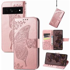 Mobigear Butterfly Google Pixel 7 Pro Hülle Klapphülle Geldbörse - Roségold Mobigear Butterfly Google Pixel 7 Pro Hülle Klapphülle Geldbörse - Roségold