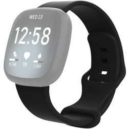 Mobigear Sport Dual Silikon Fitbit Versa 3 Armband Pin-and-Tuck-Verschluss - Schwarz