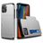 Mobigear Card iPhone 12 Pro Hülle Hardcase Backcover Stoßfest mit Kartenhalter - Silber