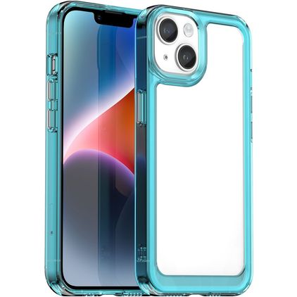 Mobigear Crystal iPhone 15 Hülle Hardcase Backcover - Transparent / Türkis