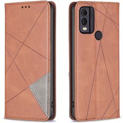 Mobigear Rhombus Slim Nokia C22 Hülle Klapphülle - Cognac