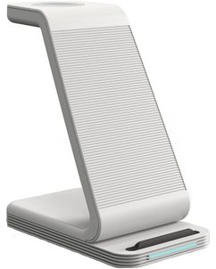 Mobigear PowerStack 3in1 QI-Ladestation für Smartphone / AirPods und Apple Watch - Weiß