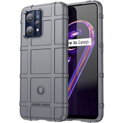 Mobigear Rugged Shield Realme 9 Pro Plus Hülle Flexibles TPU Backcover Stoßfest - Grau