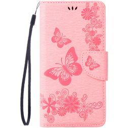 Mobigear Butterfly iPhone SE (2020) Hülle Klapphülle Geldbörse - Pink