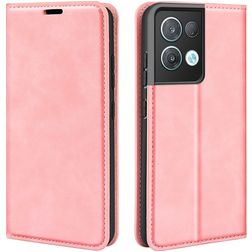 Mobigear Retro Slim OPPO Reno 8 Pro 5G Hülle Klapphülle Geldbörse - Pink