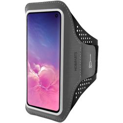 Mobiparts Comfort Fit Handyhalterung Joggen Samsung Galaxy S10e Sporthülle Neopren Sportarmband - Schwarz