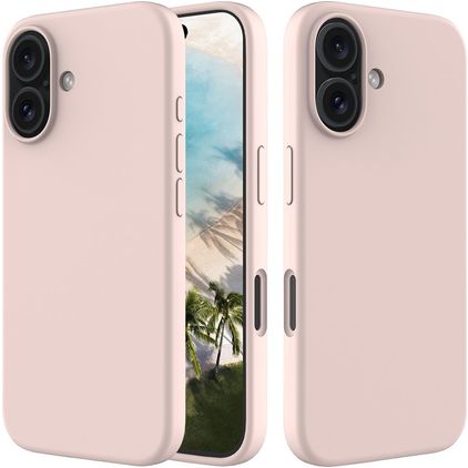 Mobigear Rubber Touch iPhone 16 Plus Silikon Hülle Backcover - Pink