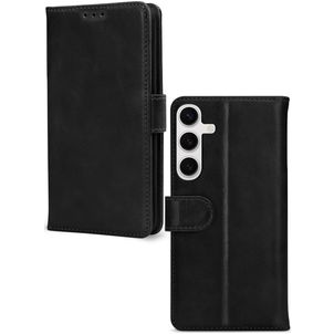 Mobilize Wallet Samsung Galaxy S24 Plus Hülle Echtes Leder Klapphülle Geldbörse - Schwarz