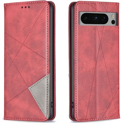 Mobigear Rhombus Slim Google Pixel 8 Pro Klapphülle - Rot