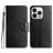 Mobigear Flowers iPhone 16 Pro Max Hülle Klapphülle Geldbörse - Schwarz
