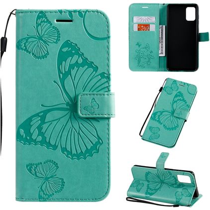 Mobigear Butterfly Samsung Galaxy A71 Hülle Klapphülle Geldbörse - Türkis