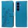 Mobigear Flowers Samsung Galaxy S26 Plus Hülle Klapphülle Geldbörse - Blau