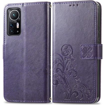 Mobigear Clover Xiaomi 12 Hülle Klapphülle Geldbörse - Lila
