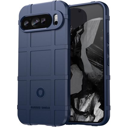 Mobigear Rugged Shield Google Pixel 9 Pro Hülle Flexibles TPU Backcover Stoßfest - Blau