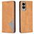 Mobigear Rhombus Slim Samsung Galaxy S25 Edge Hülle Klapphülle - Cognac