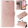 Mobigear Butterfly iPhone 16 Plus Hülle Klapphülle Geldbörse - Roségold