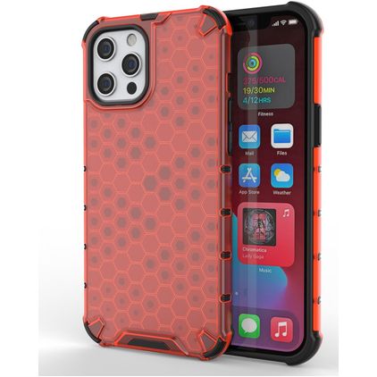 Mobigear Honeycomb iPhone 13 Mini Hülle Hardcase Backcover Stoßfest - Rot