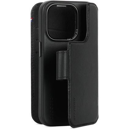 Decoded Detachable Wallet iPhone 15 Pro MagSafe Hülle Echtleder 2in1 Klapphülle (herausnehmbar) Portemonnaie - Schwarz