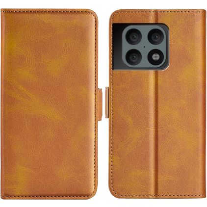 Mobigear Slim Magnet OnePlus 10 Pro Hülle Klapphülle Geldbörse - Cognac