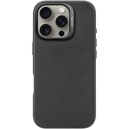 Decoded iPhone 16 Pro MagSafe Hülle Echtes Leder Backcover - Schwarz