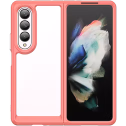 Mobigear Crystal Samsung Galaxy Z Fold 4 Hülle Hardcase Backcover - Transparent / Rot