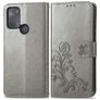 Mobigear Clover Motorola Moto G50 Hülle Klapphülle Geldbörse - Grau