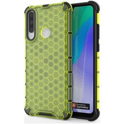Mobigear Honeycomb Huawei Y6p Hülle Hardcase Backcover Stoßfest - Grün