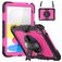 Mobigear SureGrip Xtreme iPad 11 (2025) Hülle Kunststoff,Silikon Backcover + Schulterträger + Ständer - Schwarz / Pink