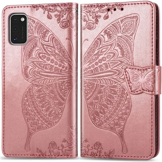 Mobigear Wallet Book Case Butterfly Rose Gold for Samsung Galaxy A41