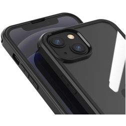 Valenta Full Cover iPhone 13 Hülle Gehärtetes Glas Backcover Stoßfest - Schwarz