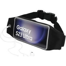Mobiparts Comfort Fit Belt Handyhalterung Joggen Samsung Galaxy S23 Ultra Sporthülle Neopren Gürtel - Schwarz