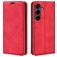 Mobigear Retro Slim Samsung Galaxy S25 FE Hülle Klapphülle Geldbörse - Rot