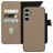 Mobiparts Samsung Galaxy A34 Hülle Echtes Leder Abnehmbare 2in1 Klapphülle Geldbörse - Taupe