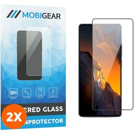 Mobigear Premium POCO F5 Panzerglas Gehärtetes Glas Displayschutz - Hüllenfreundlich - Schwarz (2er Pack)