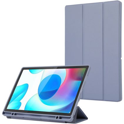 Mobigear Tri-Fold Gel Samsung Galaxy Tab A9 Plus (2023) Hülle TPU,Kunstleder Klapphülle + Stifthalter - Lila