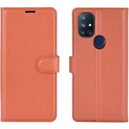 Mobigear Classic OnePlus Nord N10 5G Hülle Klapphülle Geldbörse - Braun