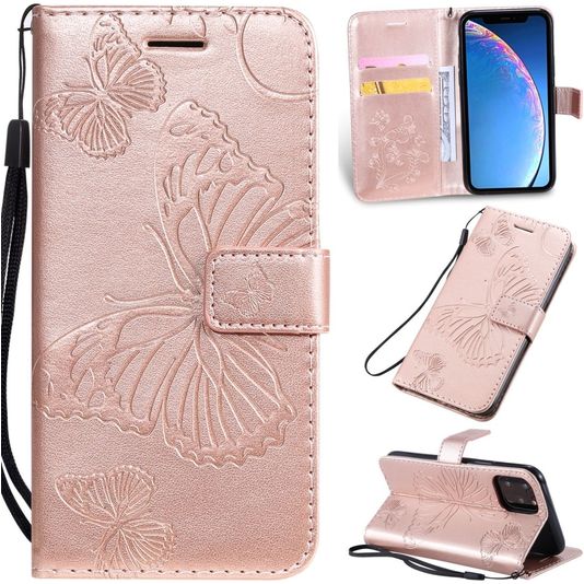 Mobigear Pressed Butterfly Bookcase Case Rose Gold Apple iPhone 11 Pro