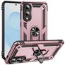 Mobigear Armor Ring Samsung Galaxy S25 Edge Hülle Hardcase Backcover Stoßfest mit Ringhalter - Roségold