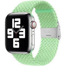 Mobigear Braided Nylon Apple Watch Armband Klappschließe - 49/46/45/44 mm - Limette