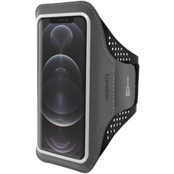 Mobiparts Comfort Fit Handyhalterung Joggen iPhone 12 Pro Max Sporthülle Neopren Sportarmband - Schwarz