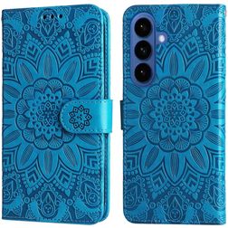 Mobigear Sunflower Samsung Galaxy S26 Plus Hülle Klapphülle Geldbörse - Blau