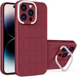 Mobigear Cube iPhone 14 Pro Hülle Hardcase Backcover mit Ständer - Rot