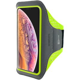 Mobiparts Comfort Fit Handyhalterung Joggen iPhone XS Max Sporthülle Neopren Sportarmband - Neon Green