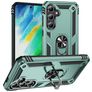 Mobigear Armor ring Samsung Galaxy S24 FE Hülle Hardcase Backcover Stoßfest mit Ringhalter - Grün