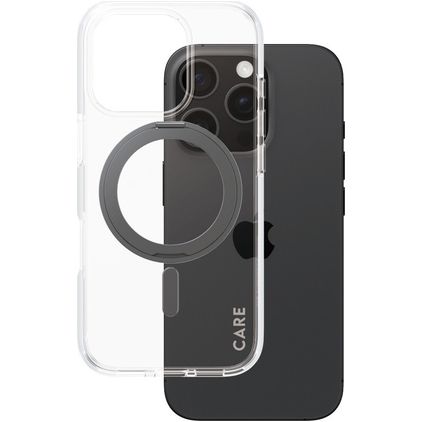 CARE by PanzerGlass Feature Case iPhone 16 Pro MagSafe Hülle Hardcase Backcover - Transparent / Schwarz
